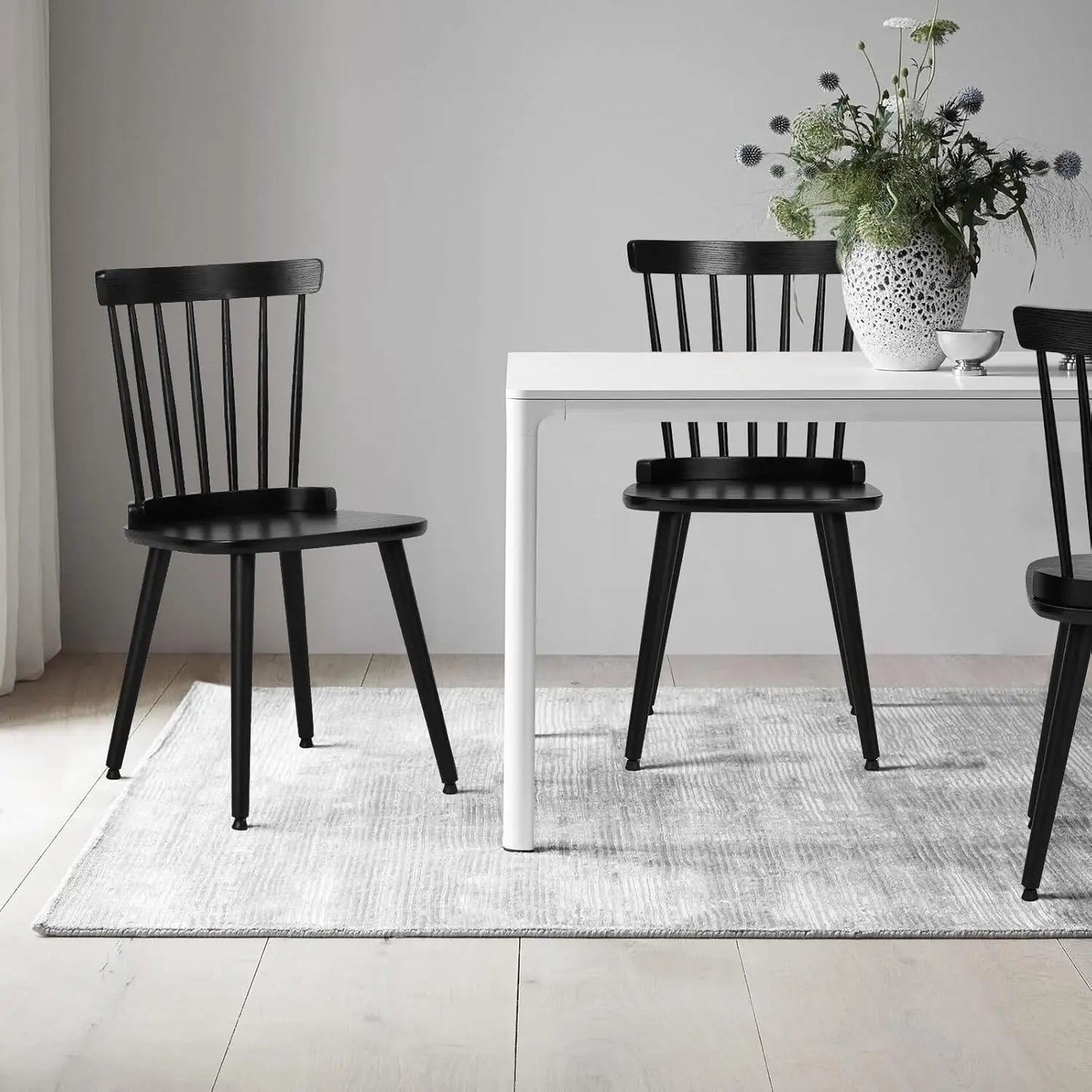 XMSJ Windsor Farmhouse Dining Chair Set Spindle Back