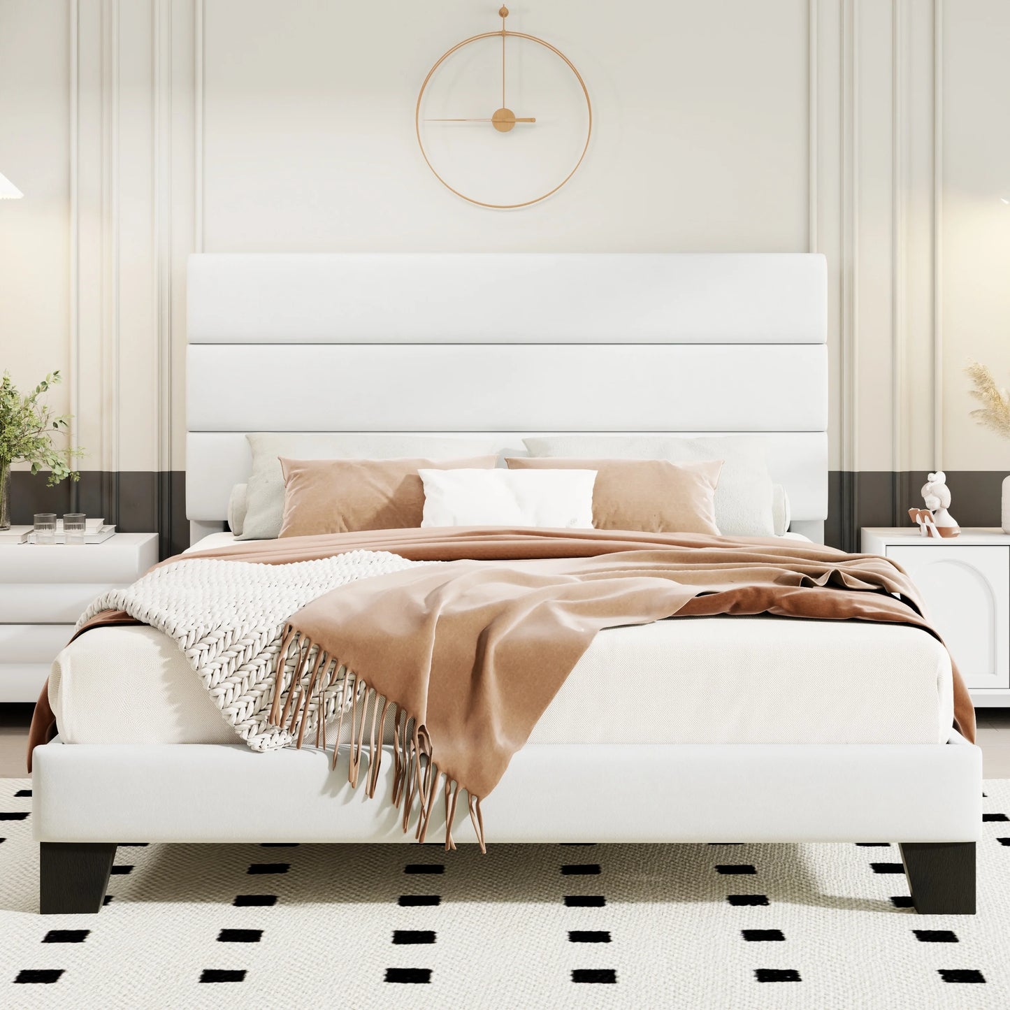 Hign-concerned Modern Fabric Upholstered Frame Headboard