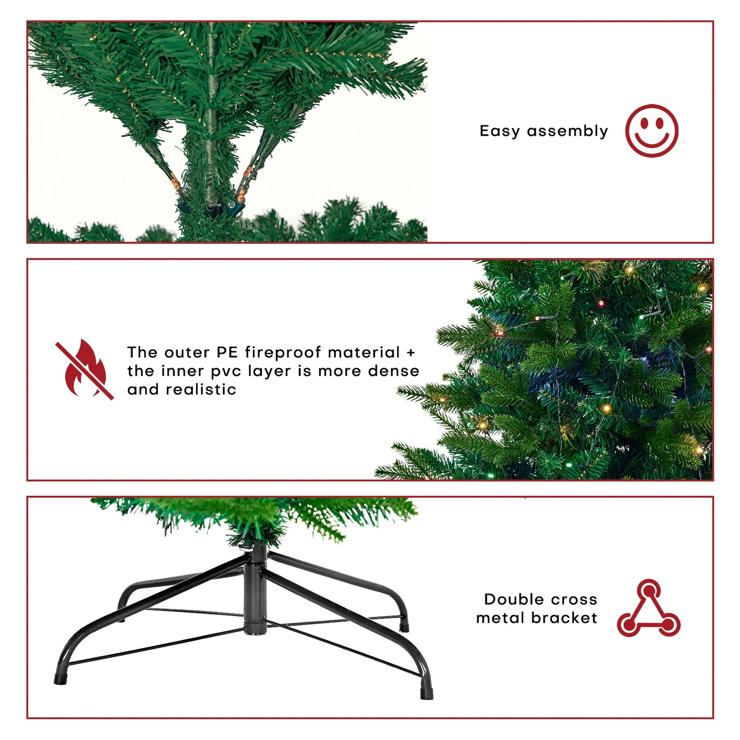 Redlife Christmas Tree with 23 LED Lights Metal Stand