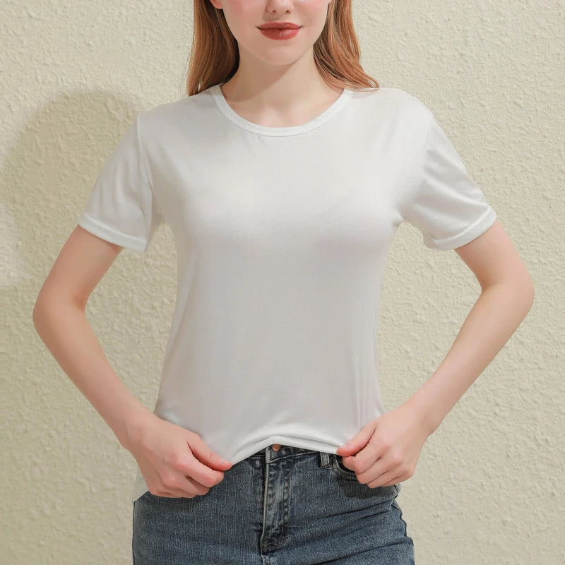 Albeey Cotton V Neck Short Sleeve T Shirt Women Tops