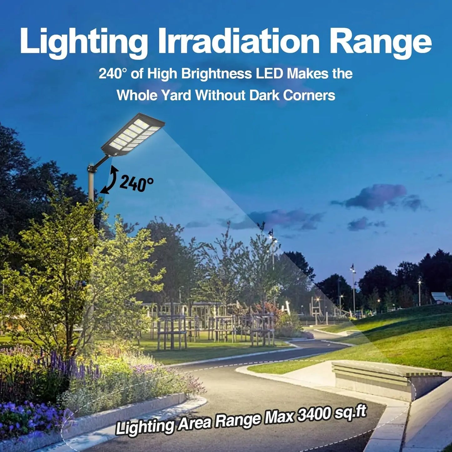 HiMISS 5000W Solar Street Light Parking IP67 Dusk to Dawn