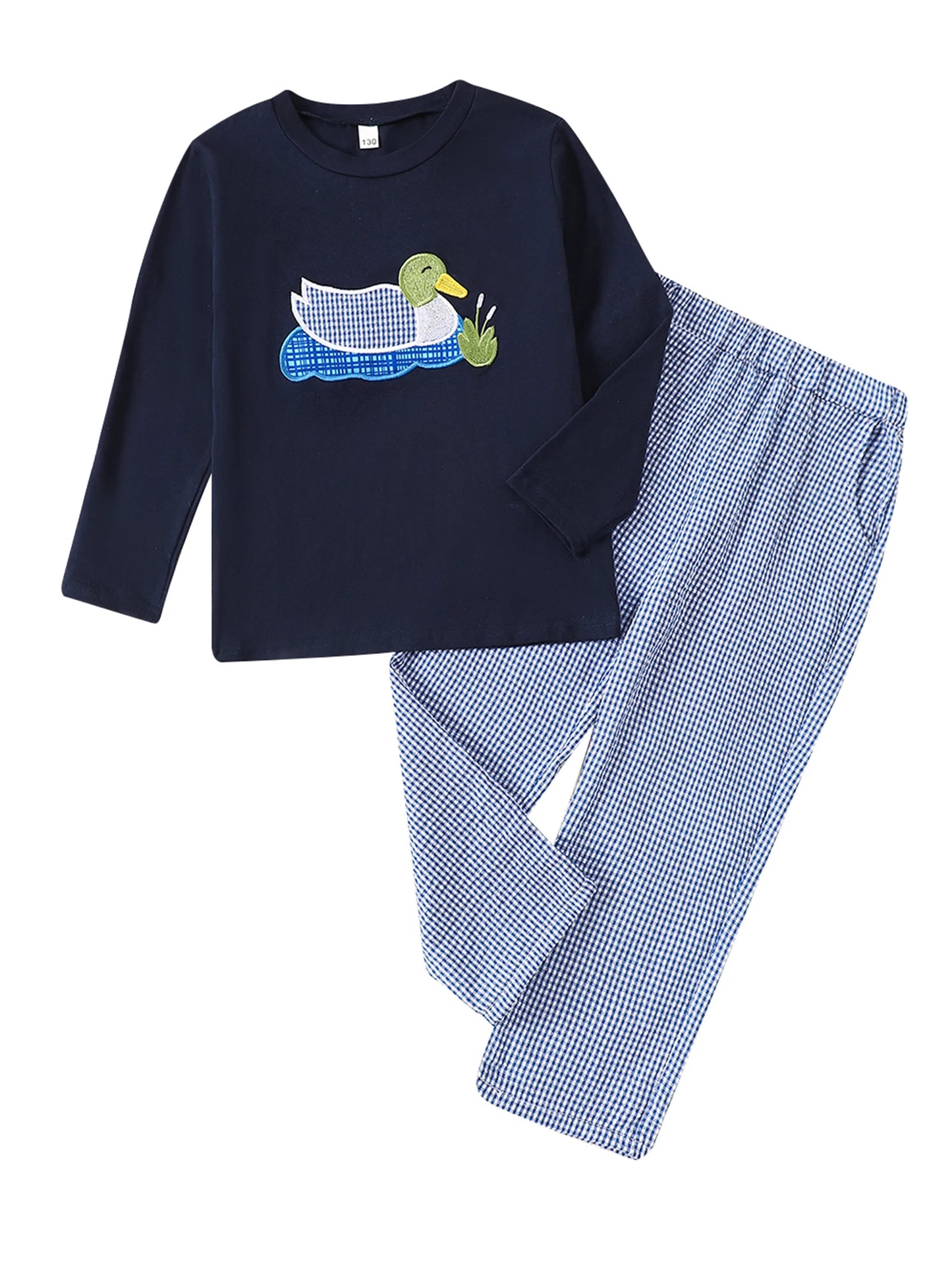 CN Guangdong Baby Boy Autumn Duck Applique Outfit Set