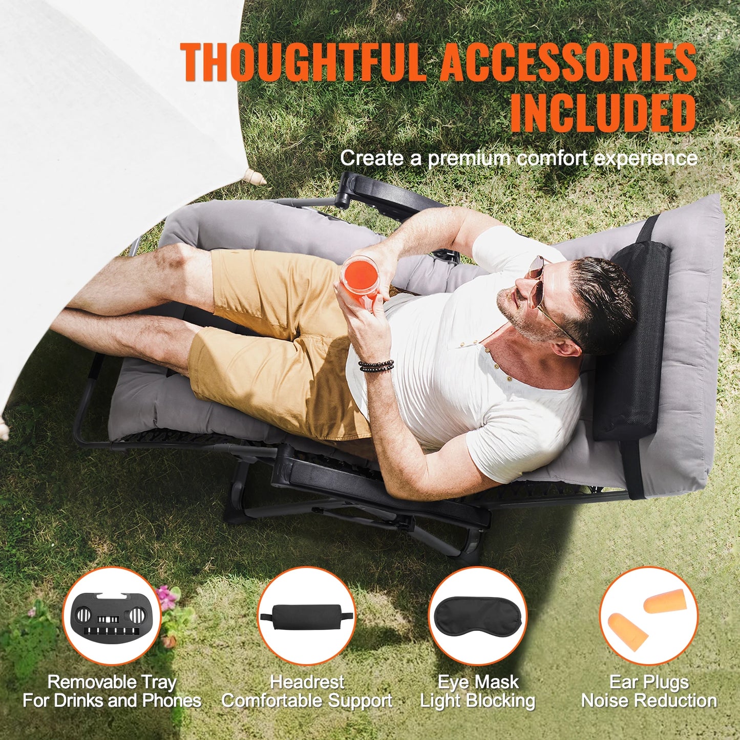 SucceBuy Zero Gravity Chair Recliner With Adjustable Back And Footrest