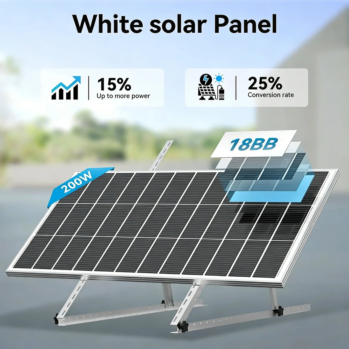 Rvpozwer 400W 12V Monocrystalline Solar Panel Off Grid