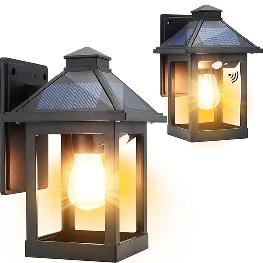 Solar Powered Wall Lanterns With Motion Sensor Dusk To Dawn