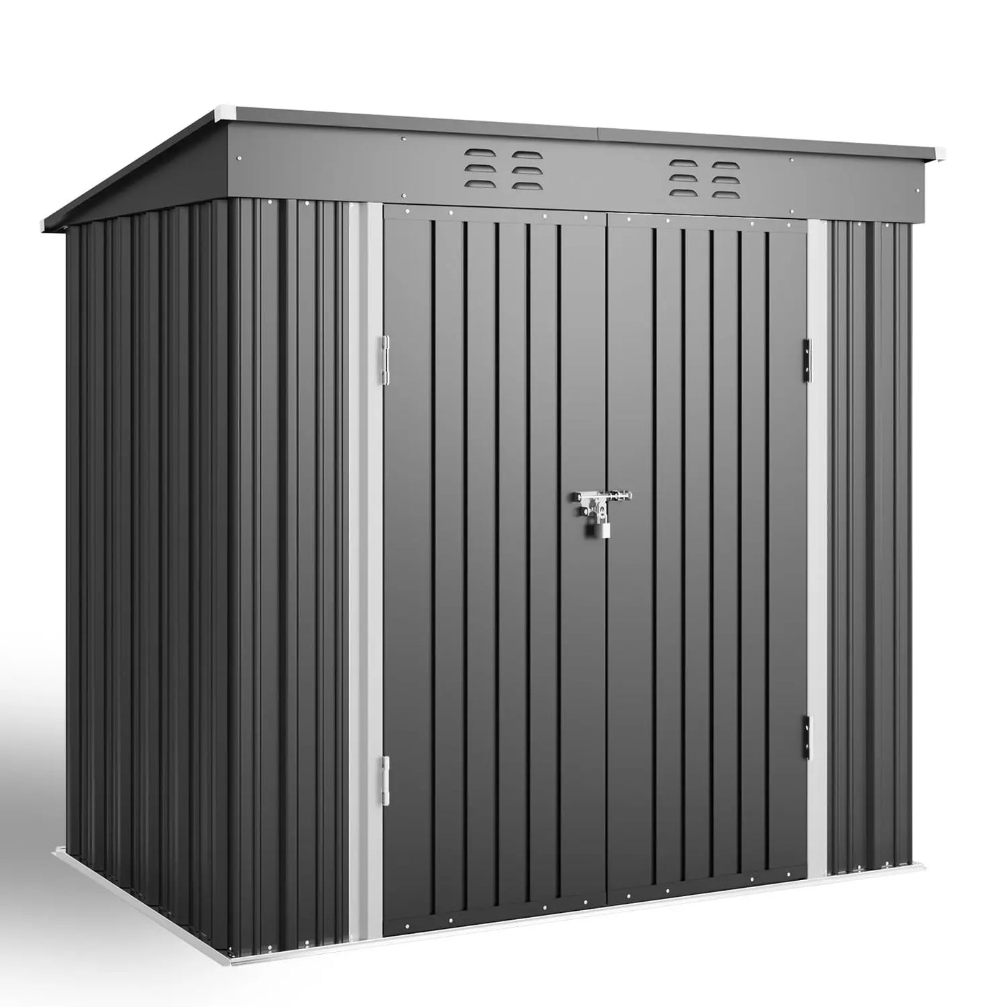 Outdoor Metal Storage Shed With Double Lockable Doors