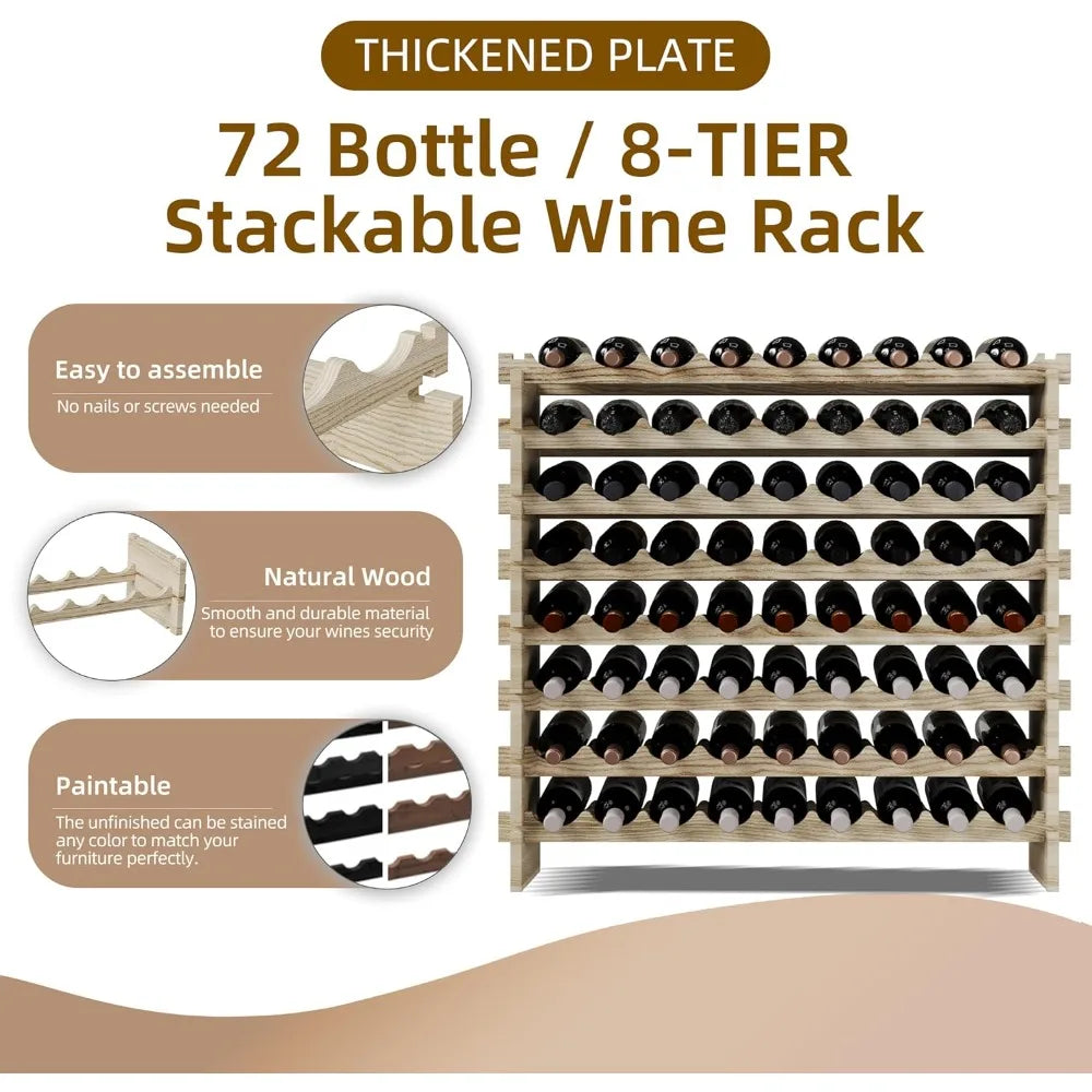 DAFIFY Stackable Wooden Wine Rack Premium Storage Solutions