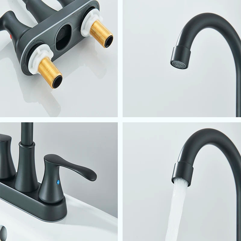 Suguword Center Set Bathroom Faucet Dual Handle Hot Cold