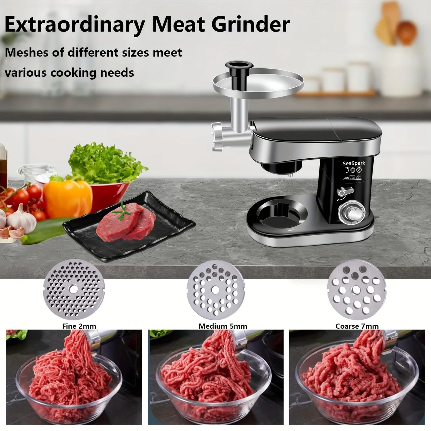 Electric Vertical Mixer 400W 6-Speed Pulse Button With Attachments