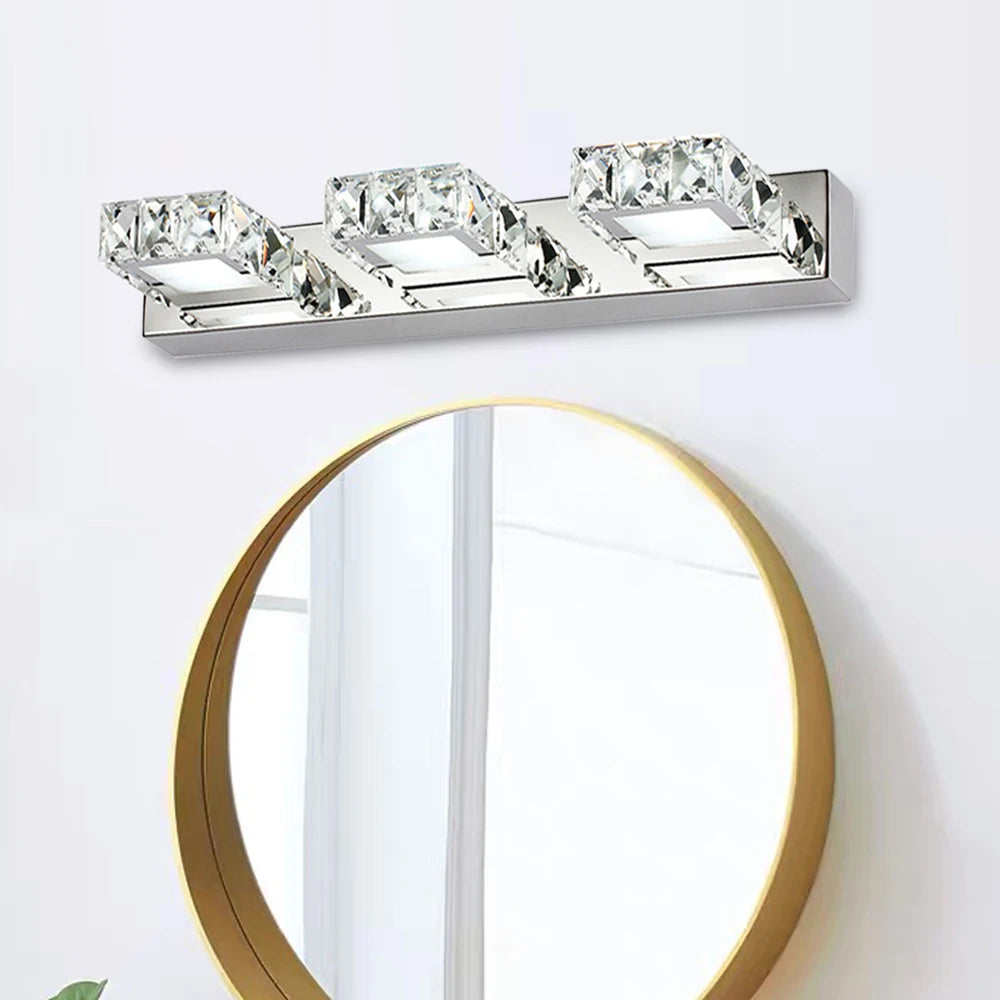 Bymaocar K9 Crystal LED Vanity Mirror Light Fixture 3-Head