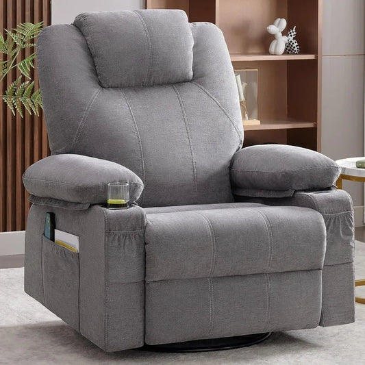 YTYI Swivel Rocker Recliner Chair With Heat And Massage