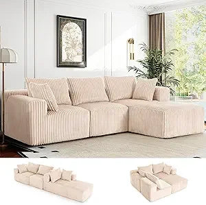 DAFIFY L Shaped Modular Sectional Sofa With Sleeper Chaise