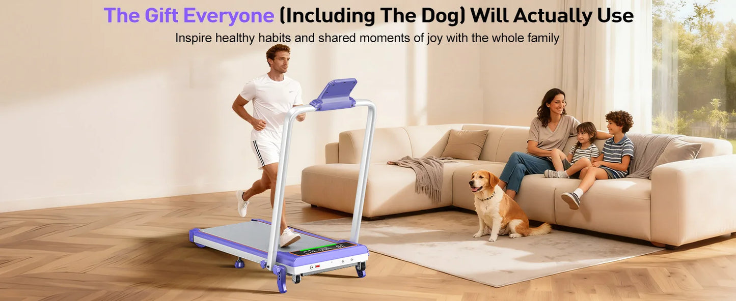 Folding Treadmill With Incline And RGB Lights Dual Screen