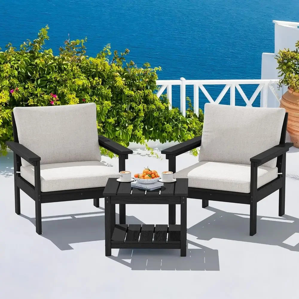 HDPE Outdoor Sectional Sofa Set With Weather-Resistant Frame
