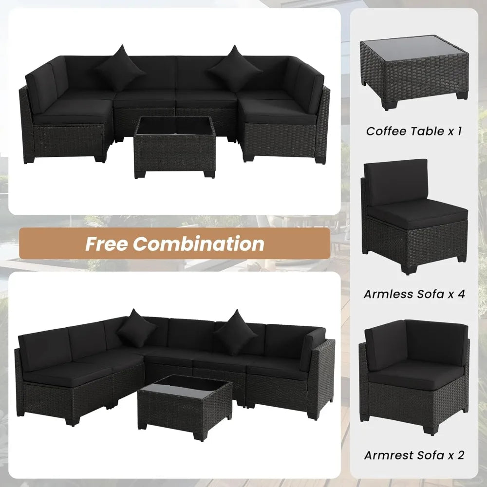 Angduo Outdoor Patio Conversation Set Allweather Rattan