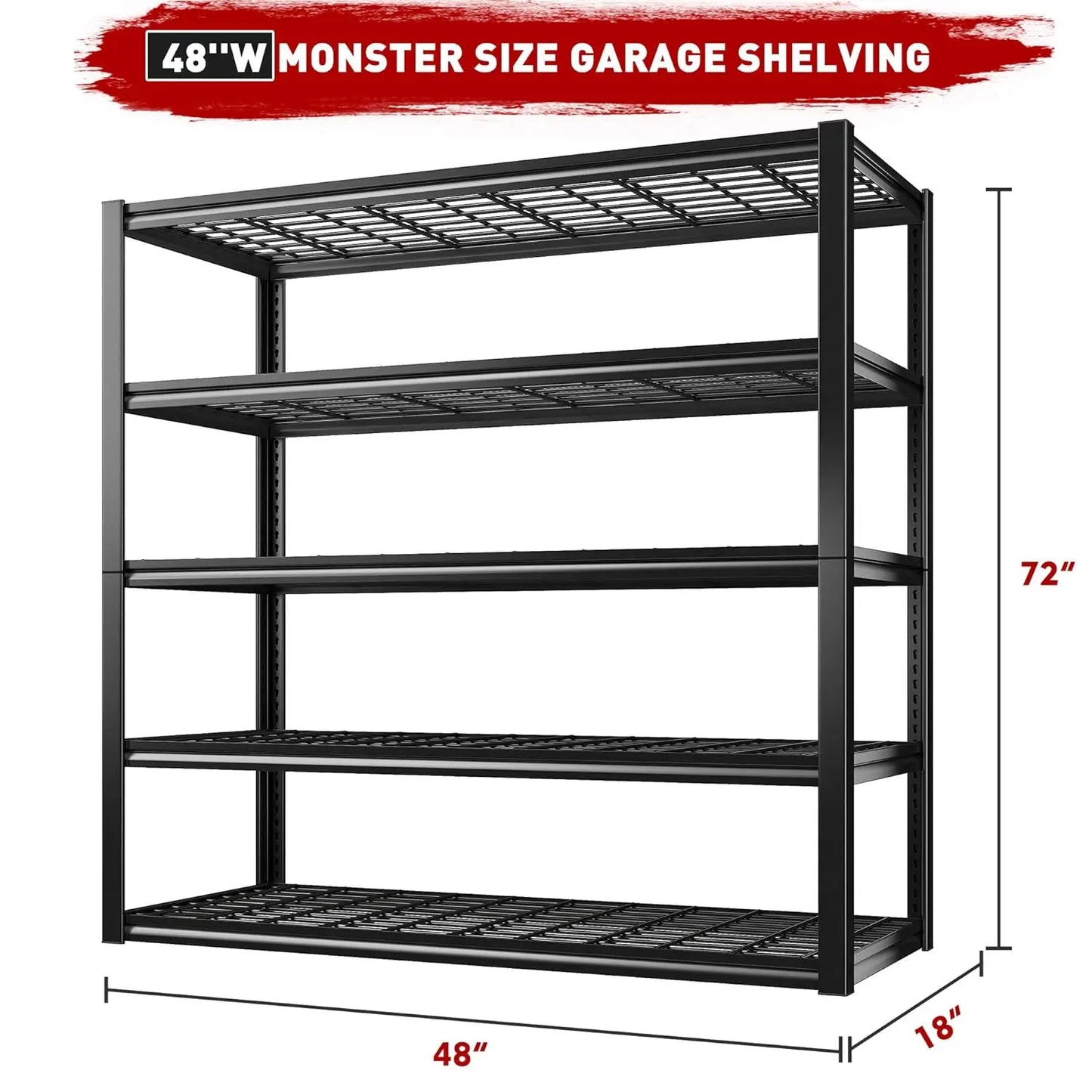Heavy Duty 5 Tier Adjustable Metal Shelving Unit