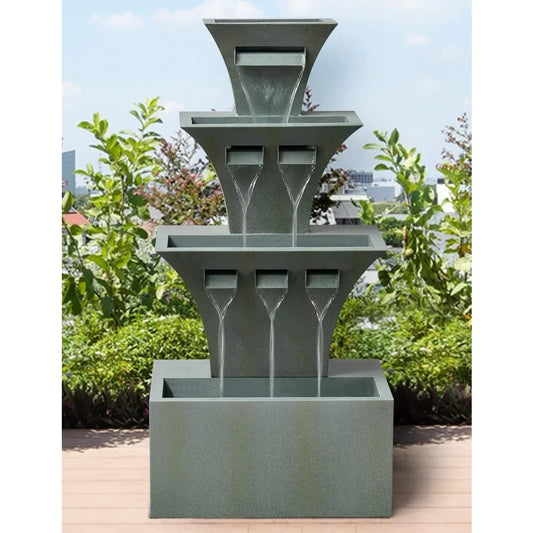 Three Tier Outdoor Fountain for Garden Decor and Patio