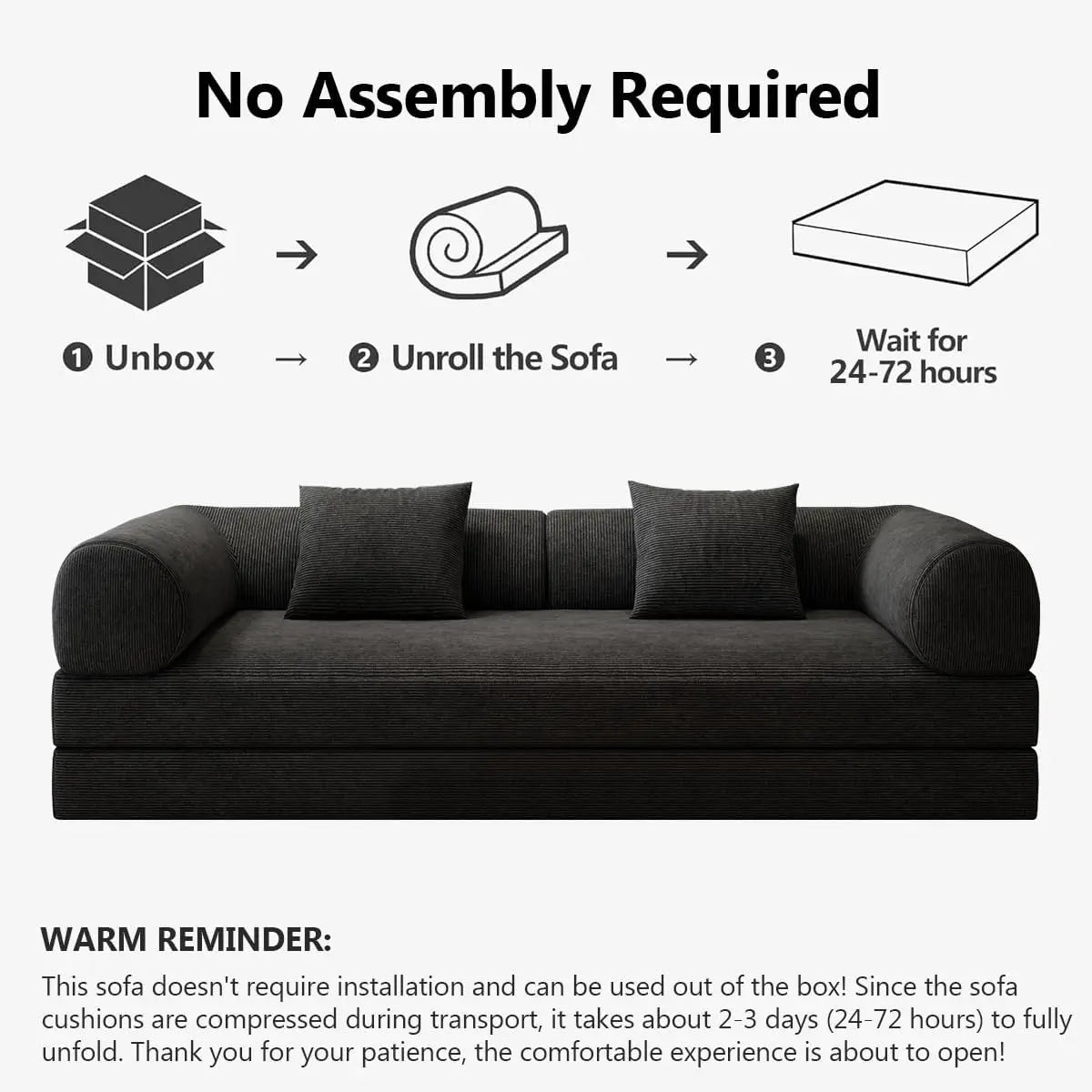 Modular Sofa Bed Four In One Corduroy High Density Foam