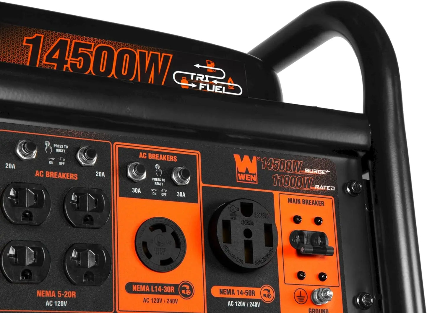 Tri Fuel 14500W Generator Electric Start Transfer Switch Ready