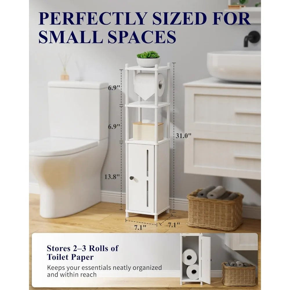 Hign-concerned Paper Holder Stand Compact Bathroom Storage