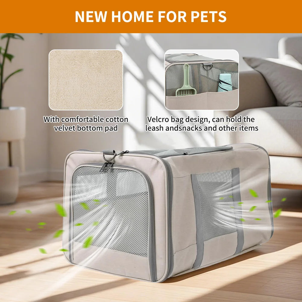 Cat Trolley For Two Cats With Ultra-Heavy-Duty Aluminum-Frame Wheels Travel-Ready