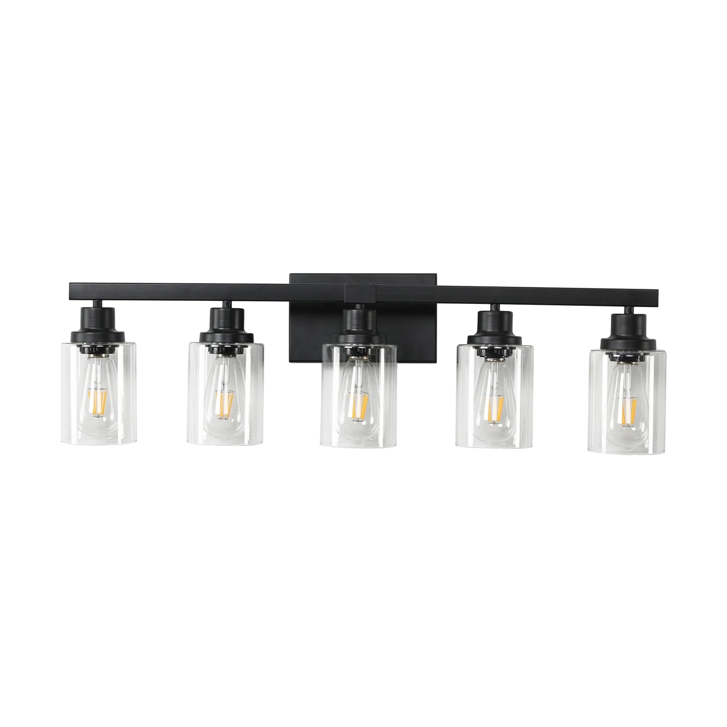 Modern Industrial Vanity Light 5 Light Wall Sconce Glass