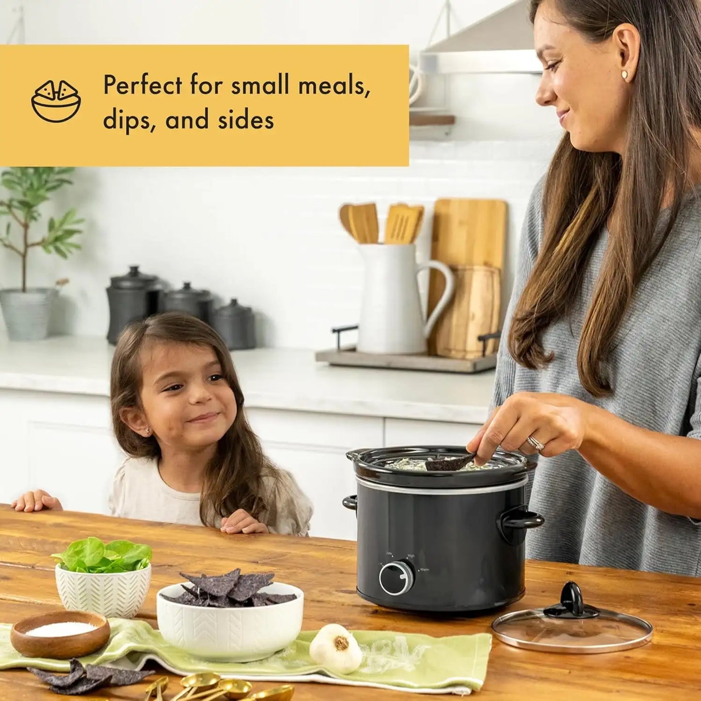 Iosn Slow Cooker 1 Quart Capacity Mechanical Timer Compact