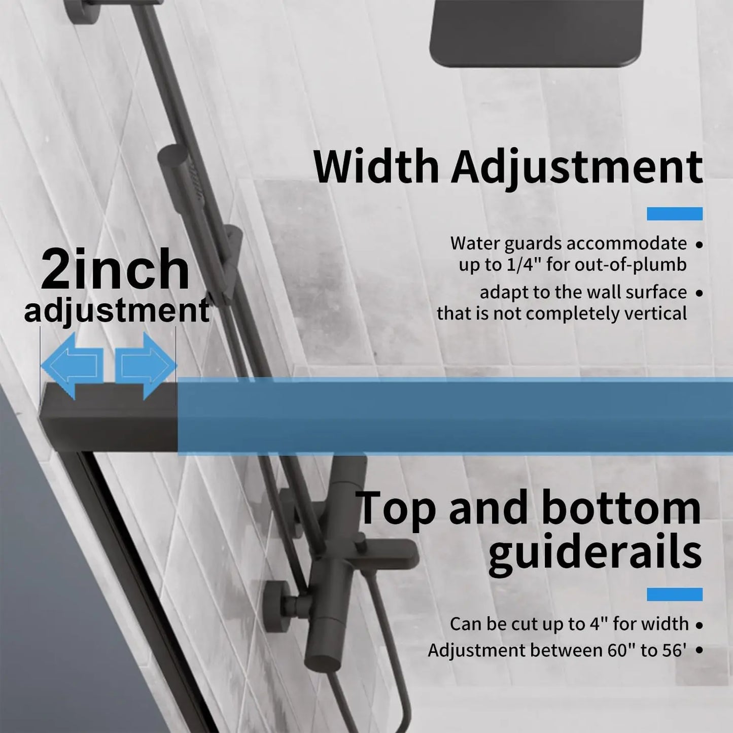XMSJ Royal Guard Semi Frameless Sliding Shower Door Deluxe