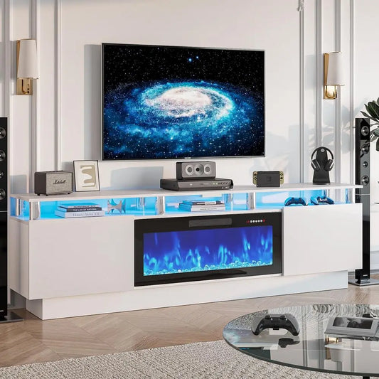 MKDK Fireplace TV Stand With LED Electric Fireplace