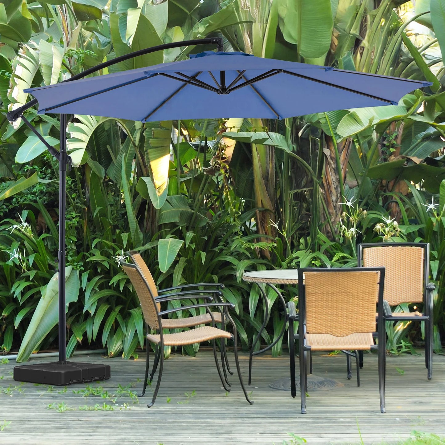 JHK Outdoor Cantilever Patio Umbrella With Easy Tilt Adjustment