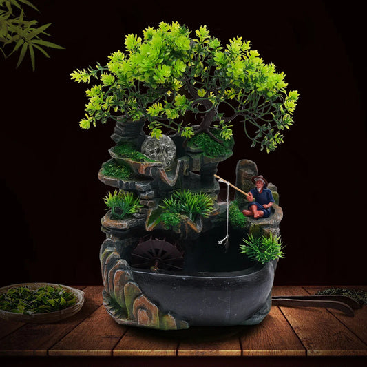 Hign-concerned Resin Tabletop Fountain With LED Lights