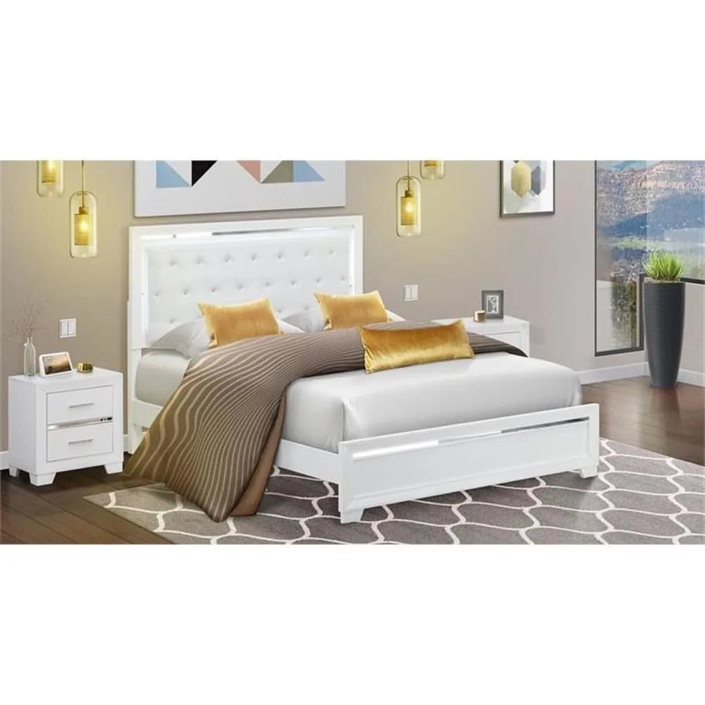 MKDK Pandora 3 Piece Bedroom Set With LED Headboard