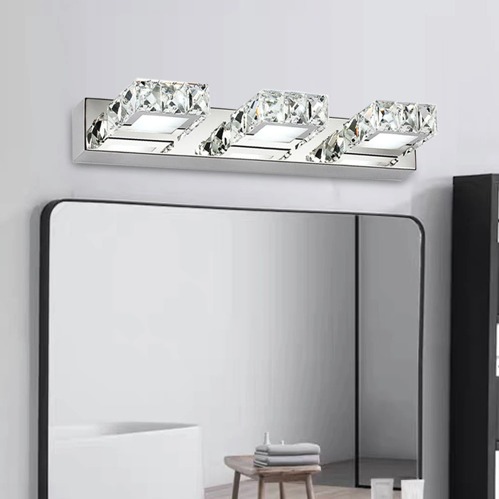 Bymaocar K9 Crystal LED Vanity Mirror Light Fixture 3-Head