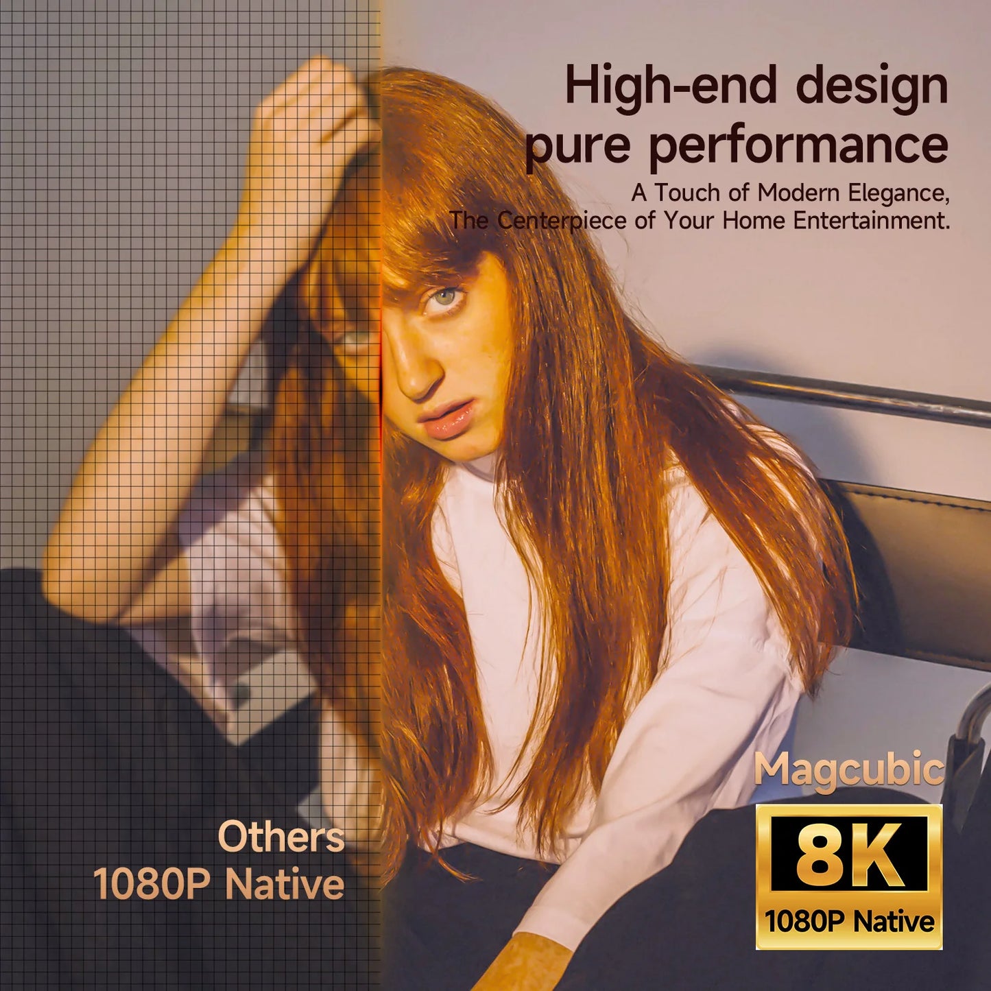 Magcubic 8K Compatible Home Theater Projector 1080P Android 14 WiFi6