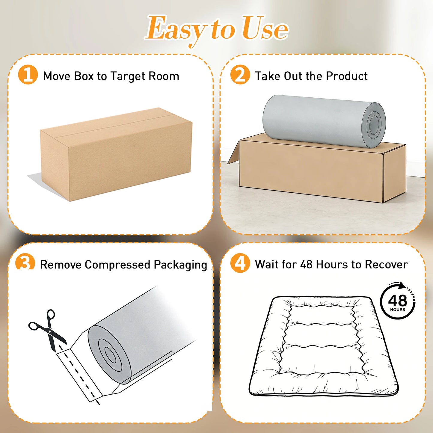 JHK Foldable Soft Bed Mattress Portable Topper For Home Use