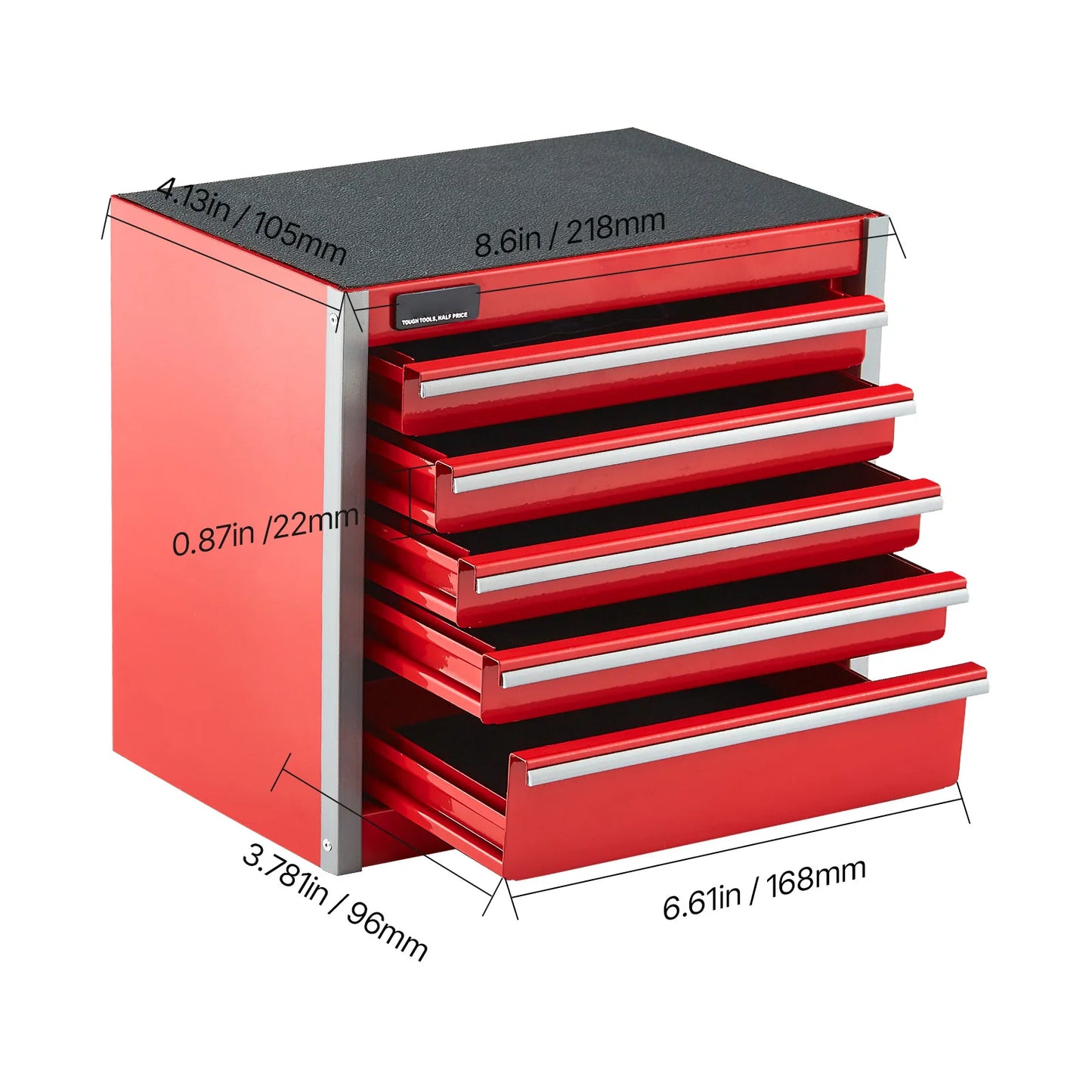 SucceBuy Five Drawer Metal Tool Box With PP Feet Storage