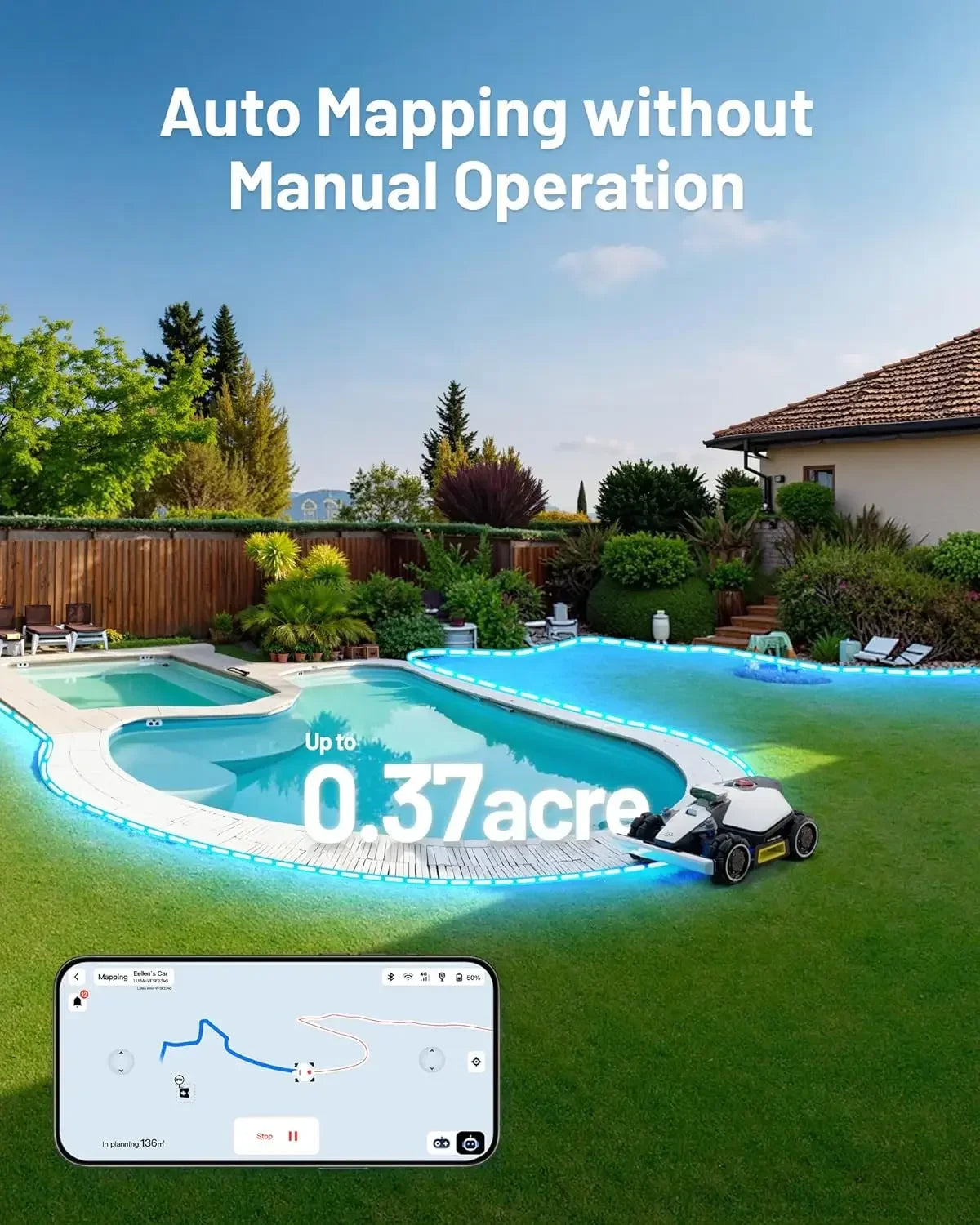 XMSJ Mini AWD 800 Robot Lawn Mower With 4G Auto Mapping