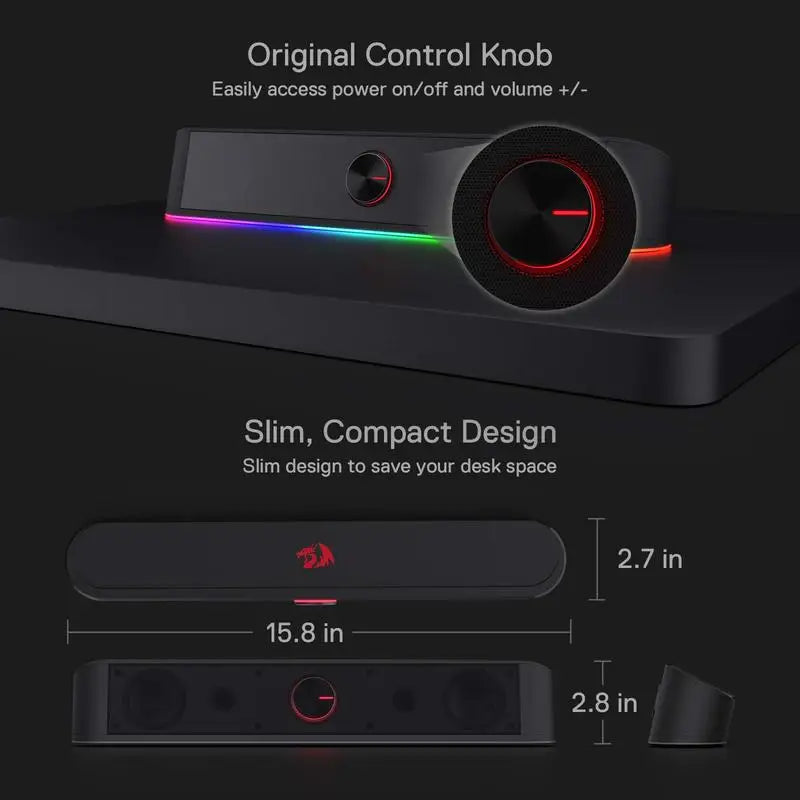 Redragon GS560 Adiemus RGB USB Desk Soundbar Speaker