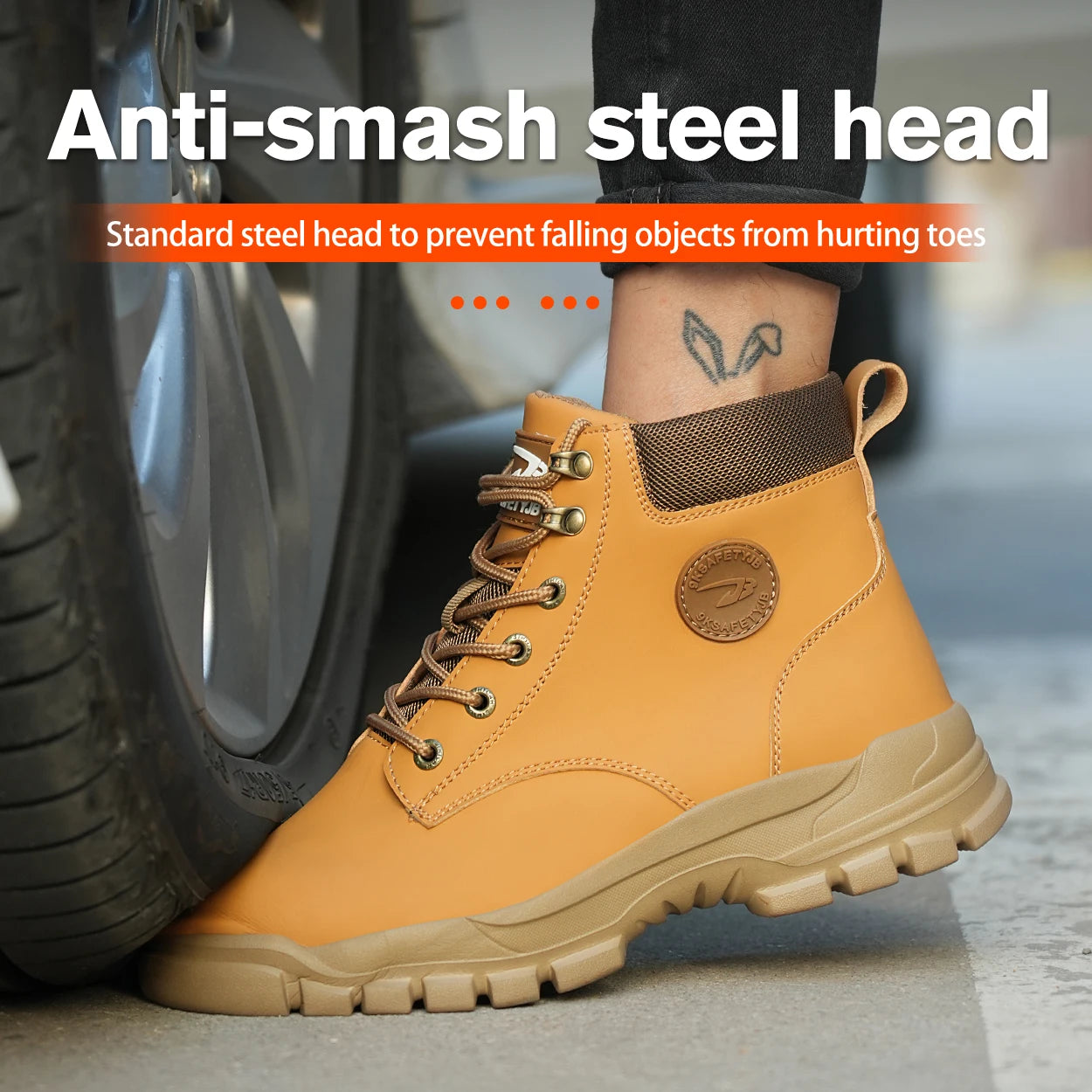 Department Name High Top PU Safety Shoes Anti Puncture Breathable