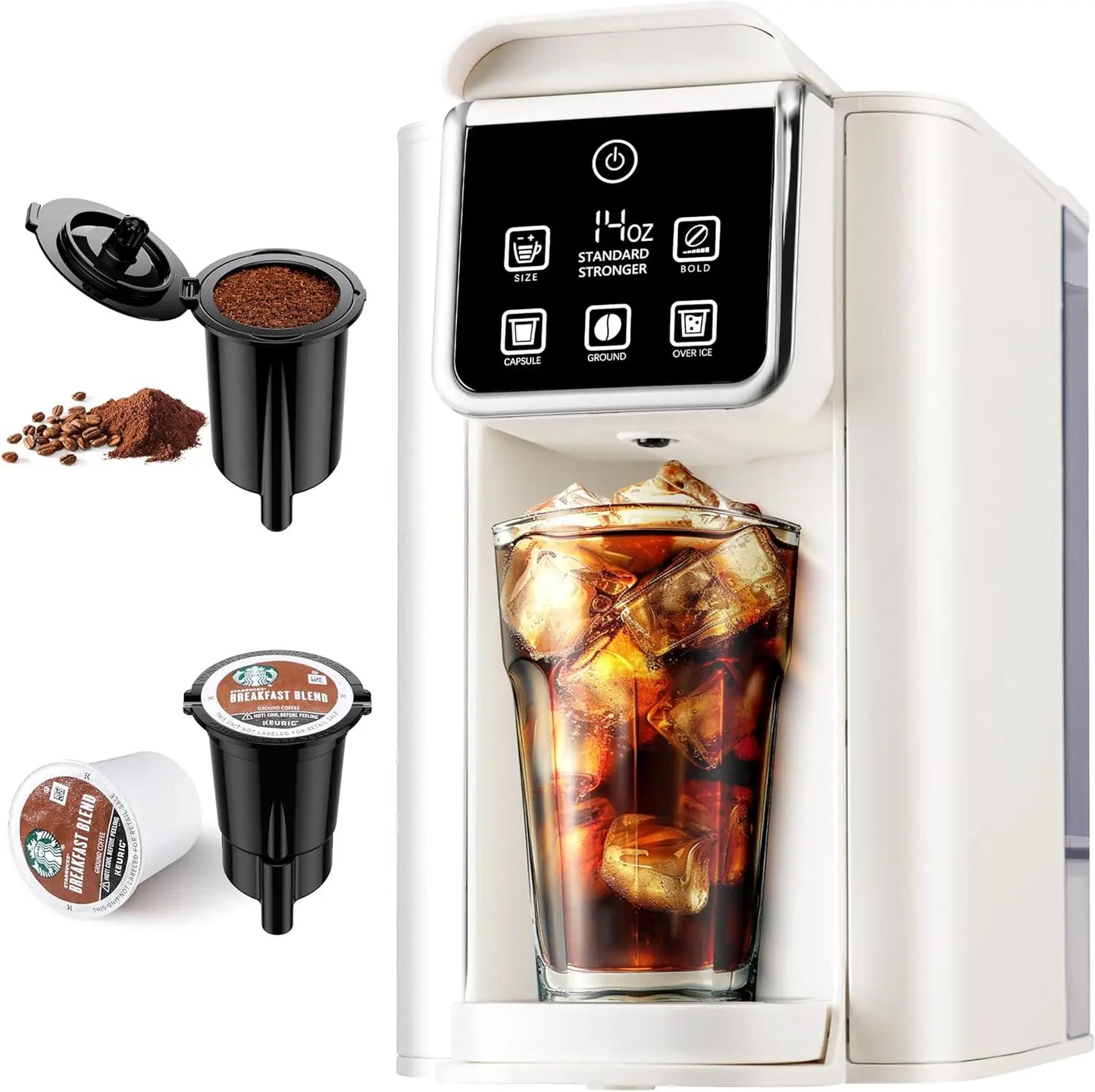 Iosn Hot and Iced Coffee Maker Single Serve for K Cup