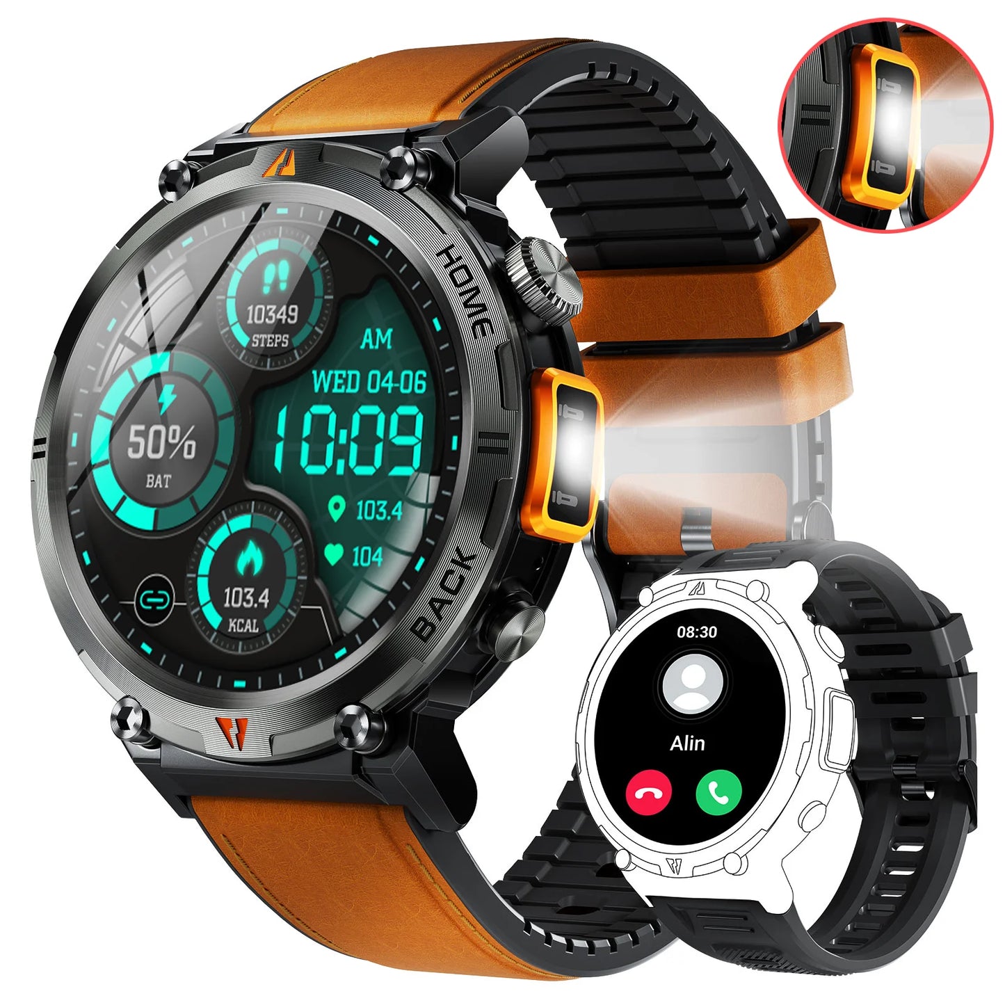 EIGIIS KE3 Smartwatch For Men Bluetooth Call Full Touch HealthMonitor