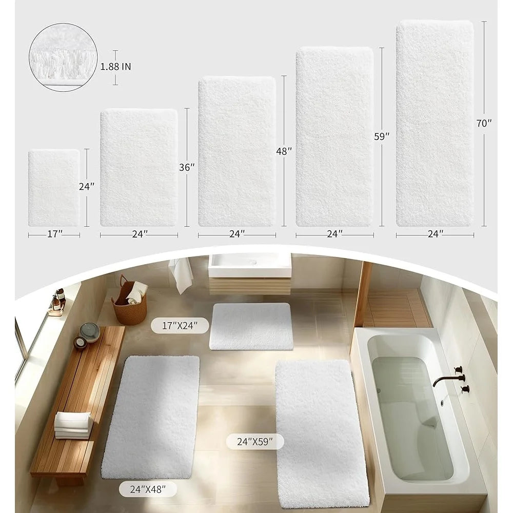 CN Fujian Slip Fluffy Bath Rug Ultra Absorbent Plush Mat