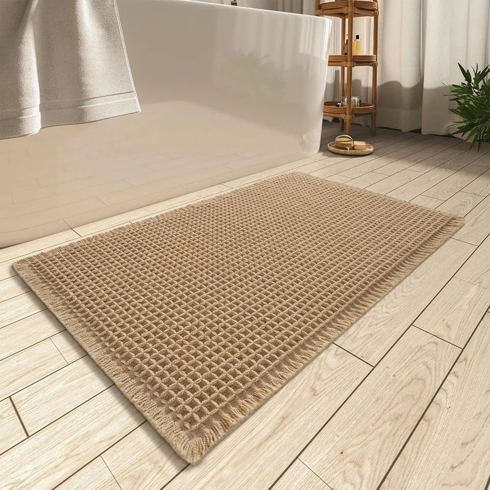 CN Fujian Upgraded Waffle Bath Mat Super Absorbent Non Slip