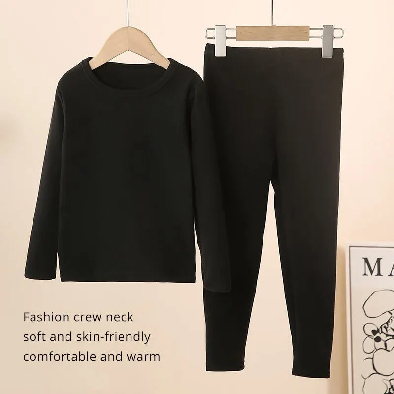 NONECN 2 Piece Children's Thermal Underwear Set For Winter