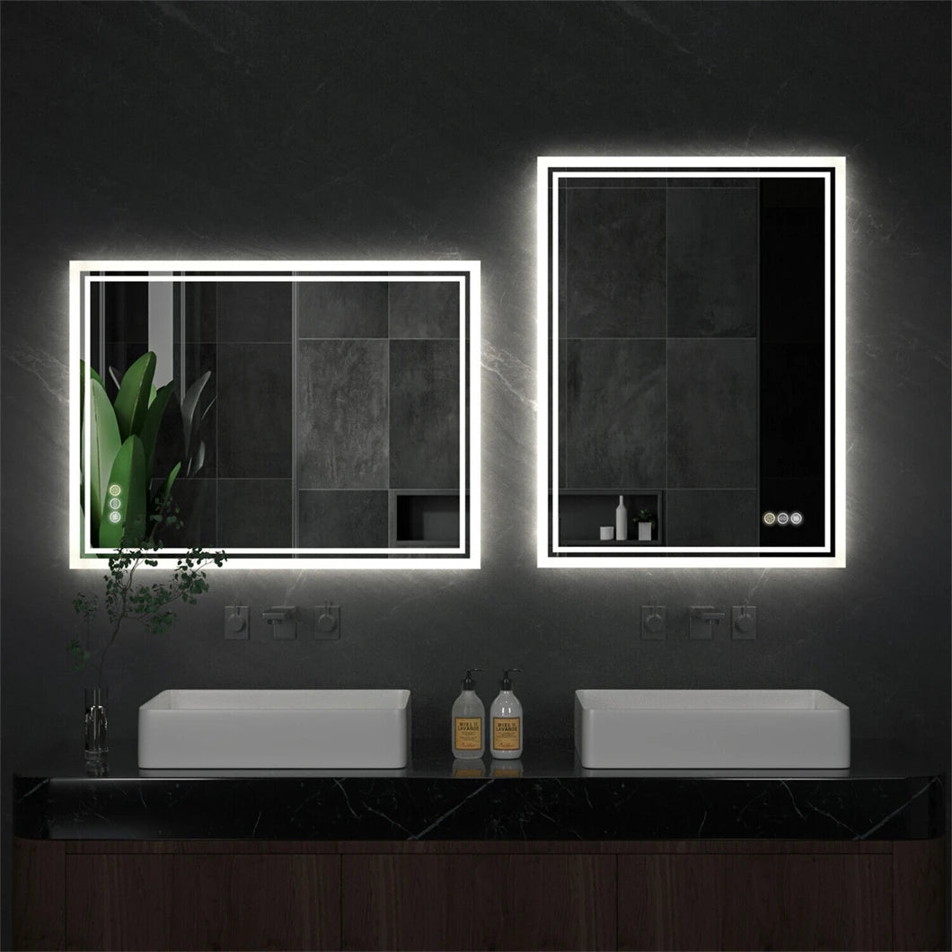 Borwart LED Bathroom Mirror Dimmable Backlit Wall Mounted