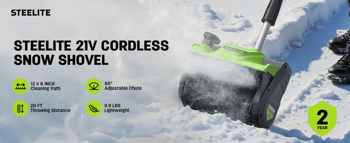 Deli 21V Cordless Snow Shovel With 4Ah Battery Performance