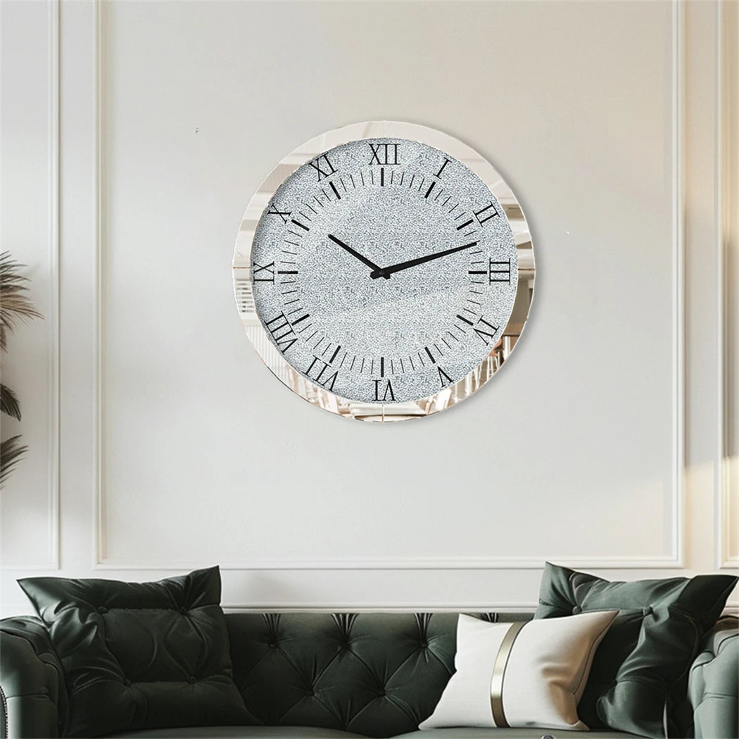 Combination Crystal Wall Clock With Roman Numerals Quartz