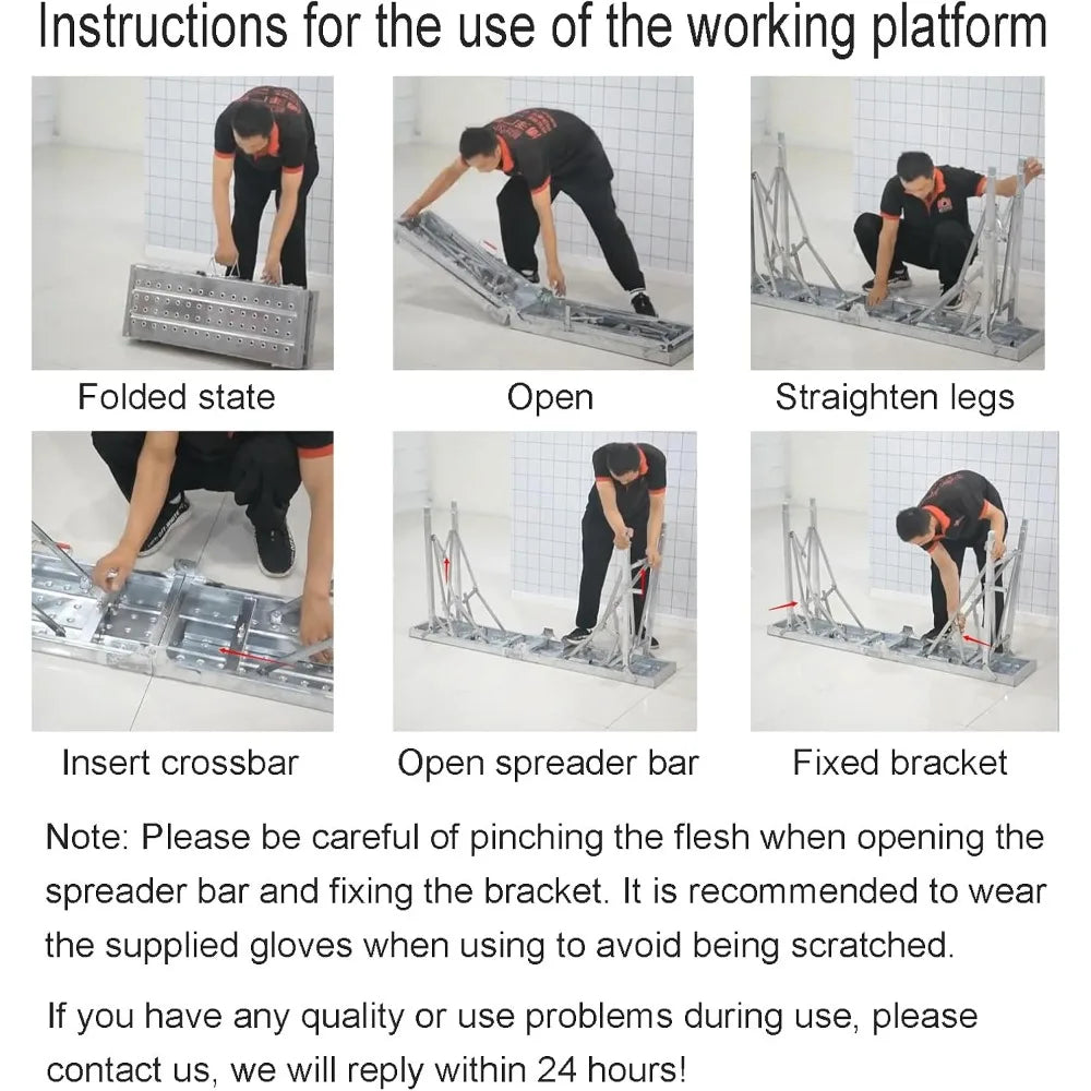 Aluminum Portable Scaffolding Platform Adjustable Height Folding Work Platform