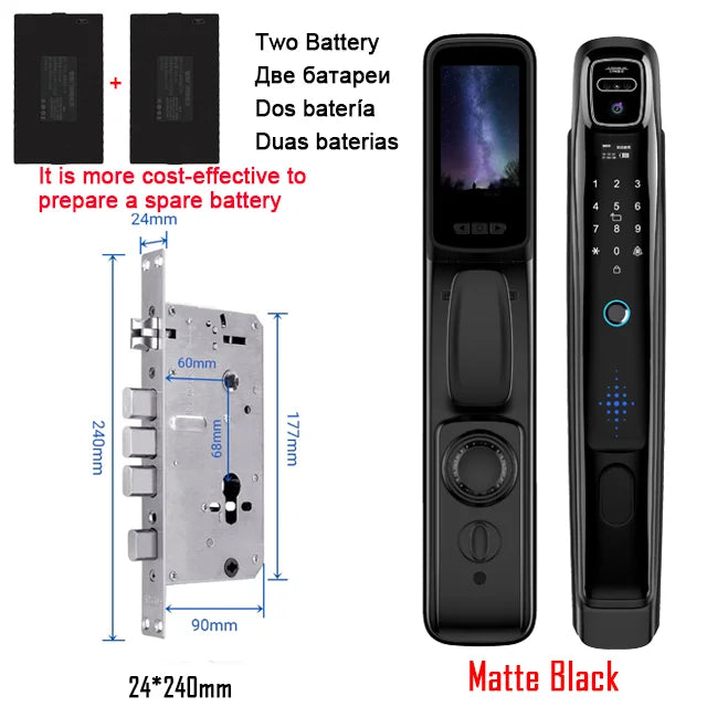 YKESDL WiFi Face Recognition Smart Door Lock With Camera