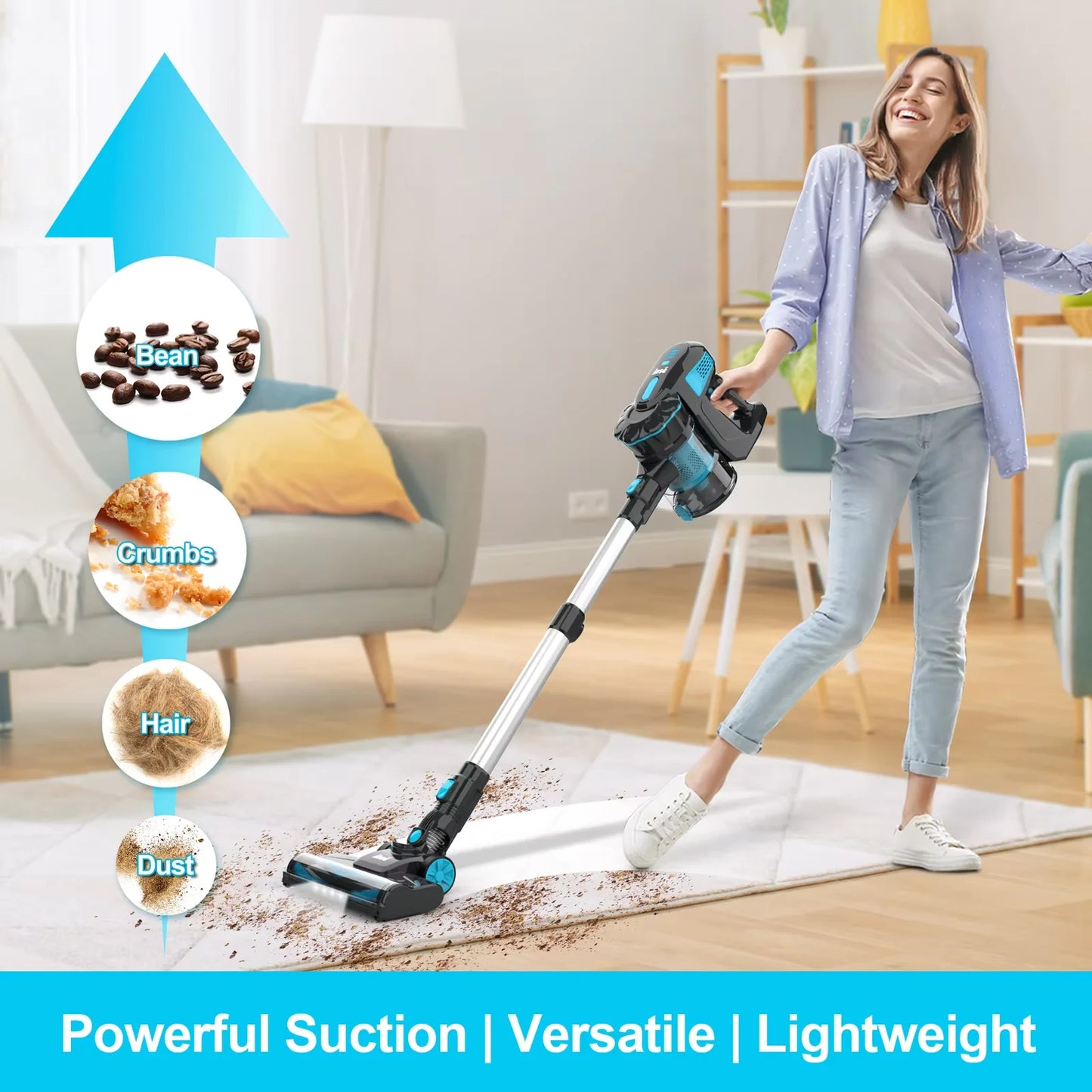 INSE V770 Cordless Stick Vacuum Cleaner 40 Minute Runtime